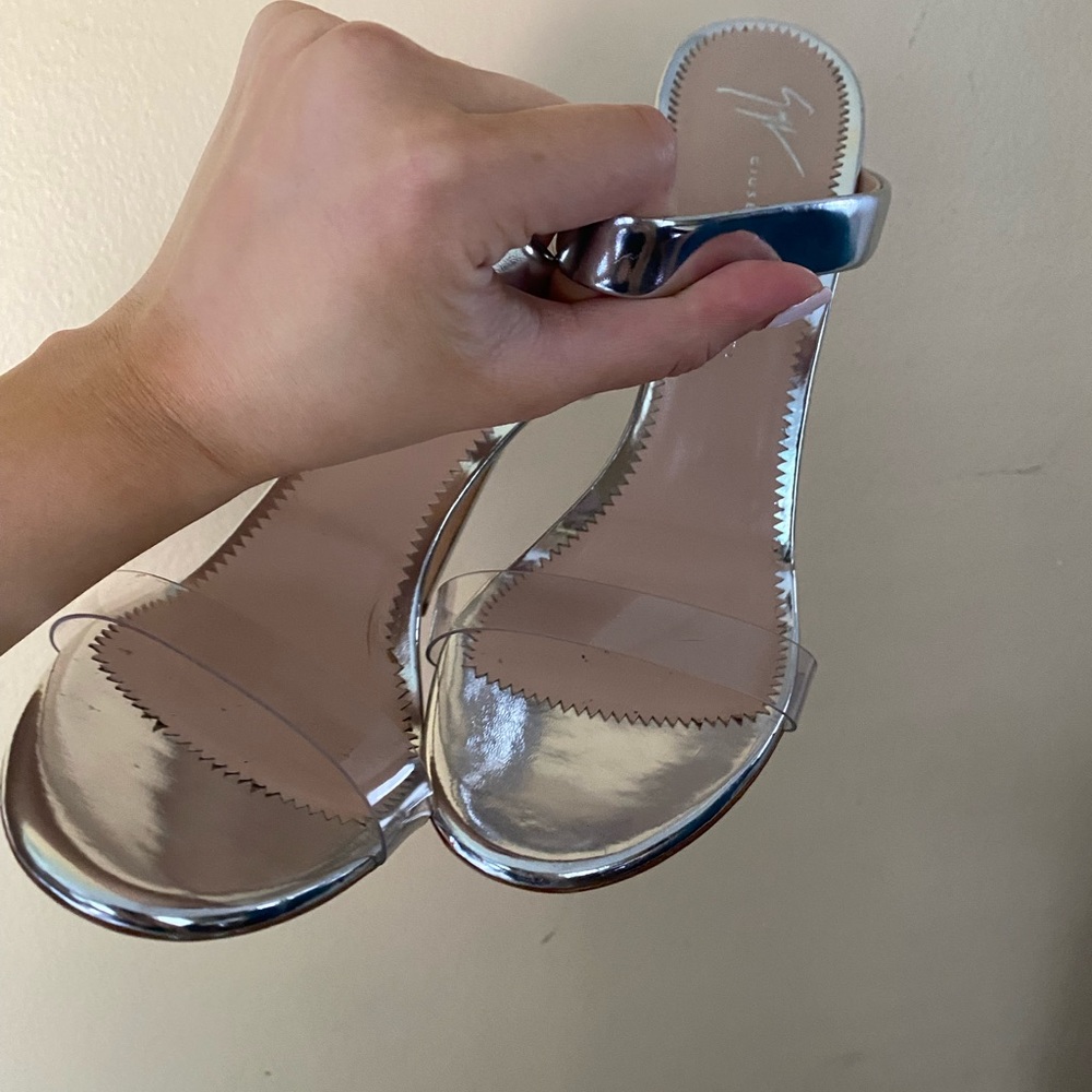 Giuseppe Zanotti Shiny Silver Heels - Picture 2 of 10